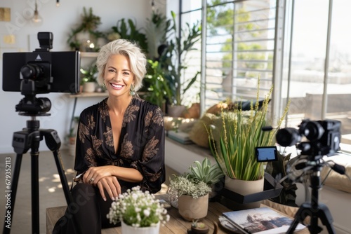Trendsetter Chronicles: Mature Female Influencer Creates Candid Social Media Video, Redefining Lifestyle Norms