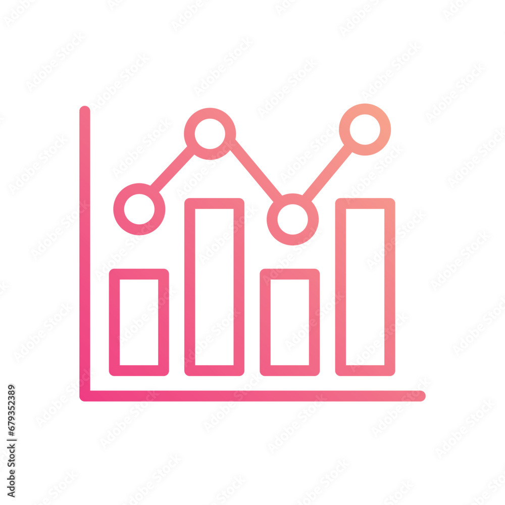 Bar Graph icon isolate white background vector stock illustration Bar Graph icon isolate white background vector stock illustration