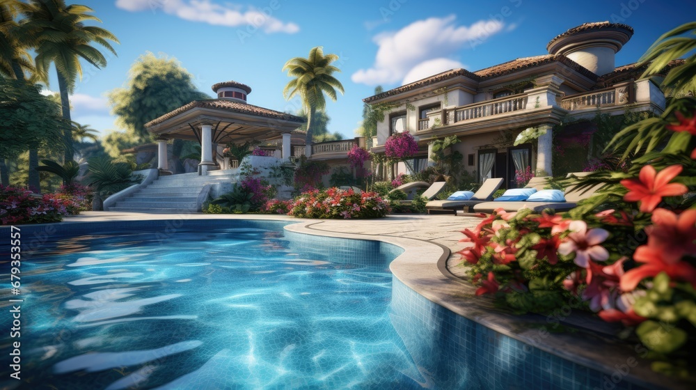 a luxurious swimming pool haven.