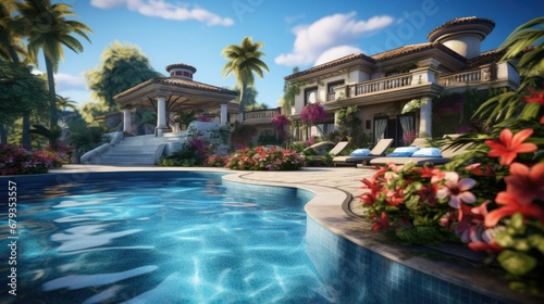 a luxurious swimming pool haven.