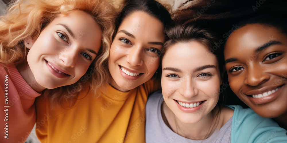 Smiling Together: Panoramic Portrait of Ethnic Diversity in Teen Friendship Smiling Together: Panoramic Portrait of Ethnic Diversity in Teen Friendship