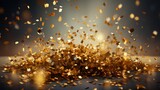 Winner glowing gold text with flying confetti Luxur AI generated illustration