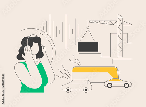 Noise pollution abstract concept vector illustration.