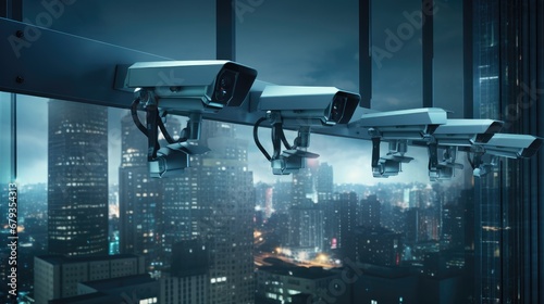 security cameras in action. Top project secures stocks in an innovative surveillance company.