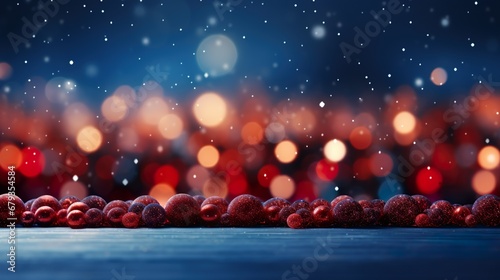 Fondo de navidad abstracto con luces bokeh. Concepto de fiestas navideñas. Generado por IA photo