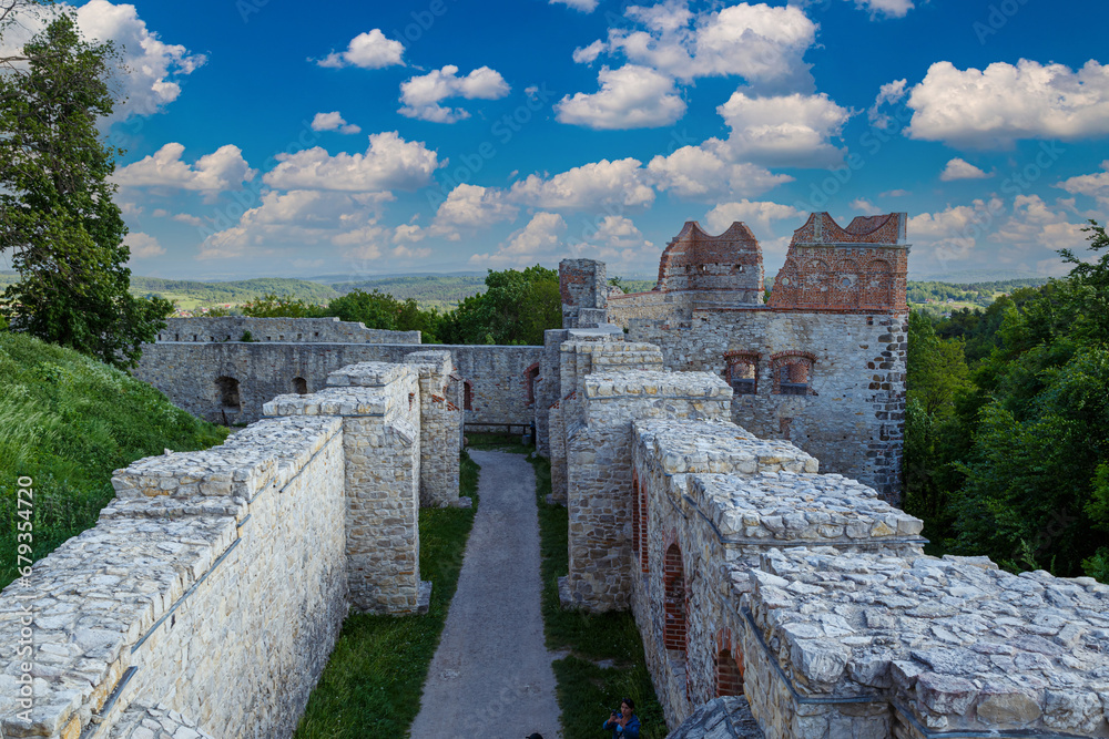 Ruins of medieval Tenczyn castle. Village Rudno. Poland.