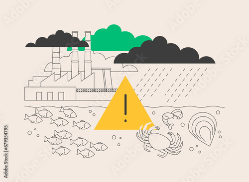Ocean acidification abstract concept vector illustration.