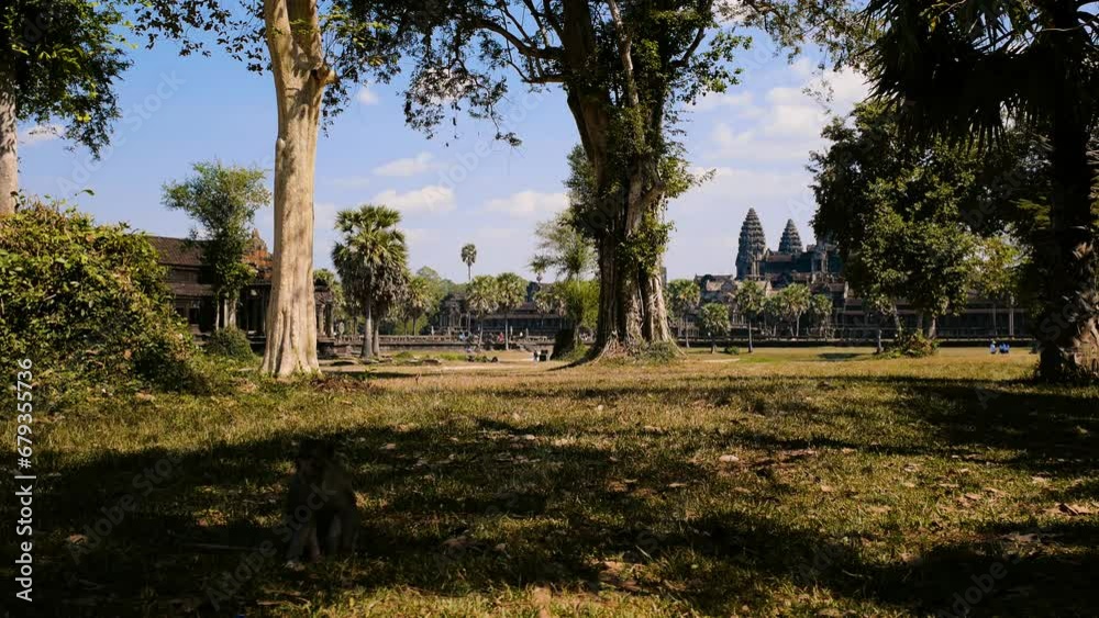 Panorama of Angkor Wat temple in Cambodia Panorama of Angkor Wat temple in Cambodia