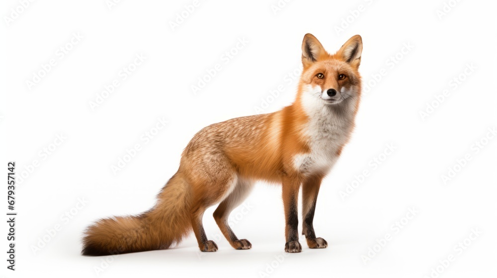 fox full body on white background