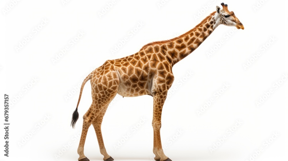 giraffe full body on white background