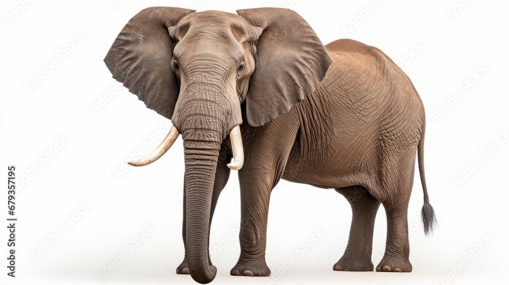 elephant full body on white background