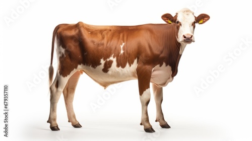 cow full body on white background
