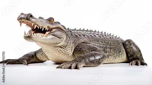 crocodile full body on white background