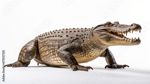 crocodile full body on white background