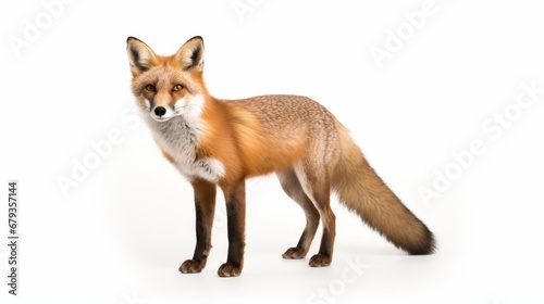 fox full body on white background