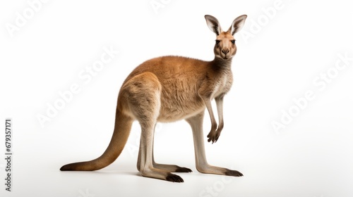 Kangaroo full body on white background © Nicolas Swimmer