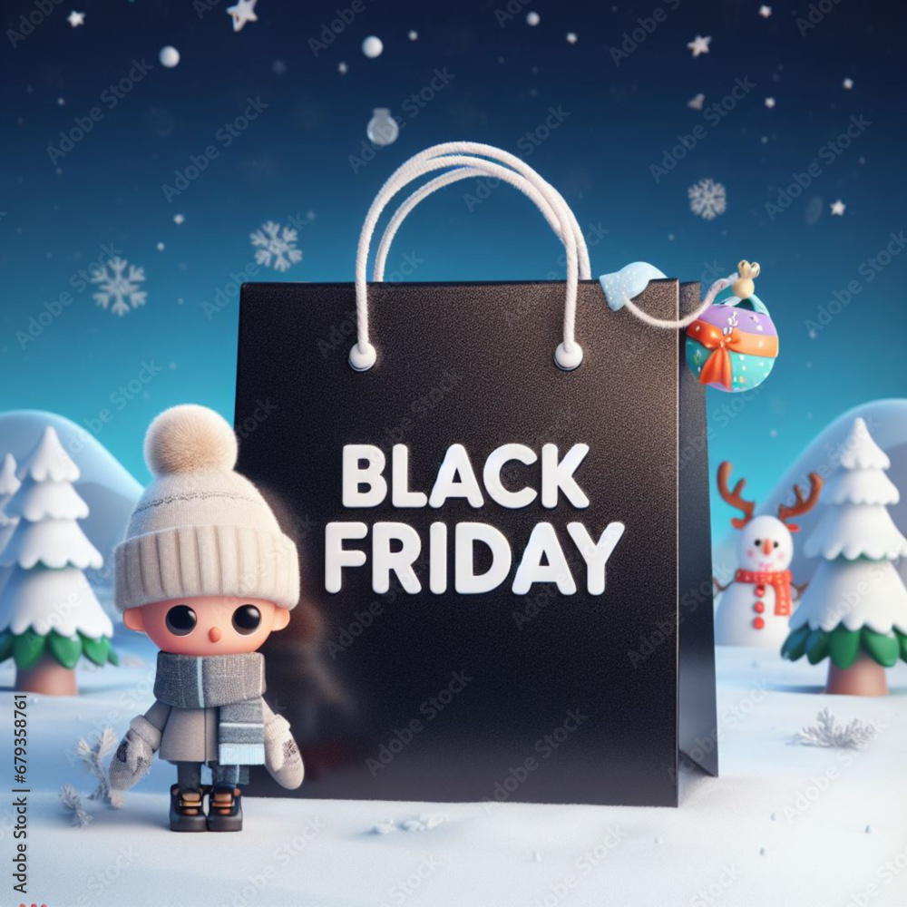 Black Friday poster with winter elements