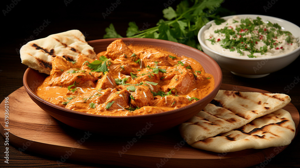 Aromatic Indian Butter Chicken with Naan Aromatic Indian Butter Chicken with Naan