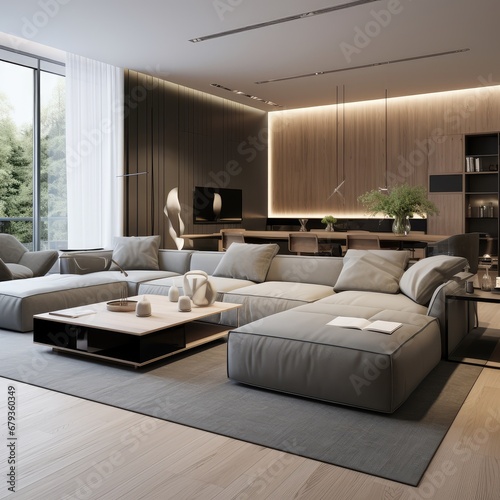 Elegant modern living room furniture arrangement