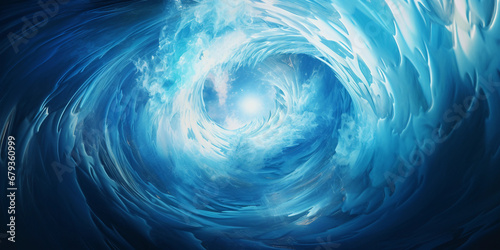 Ocean vortex, abstract, spiral pattern of marine flora and fauna, dreamlike swirl, hypnotic