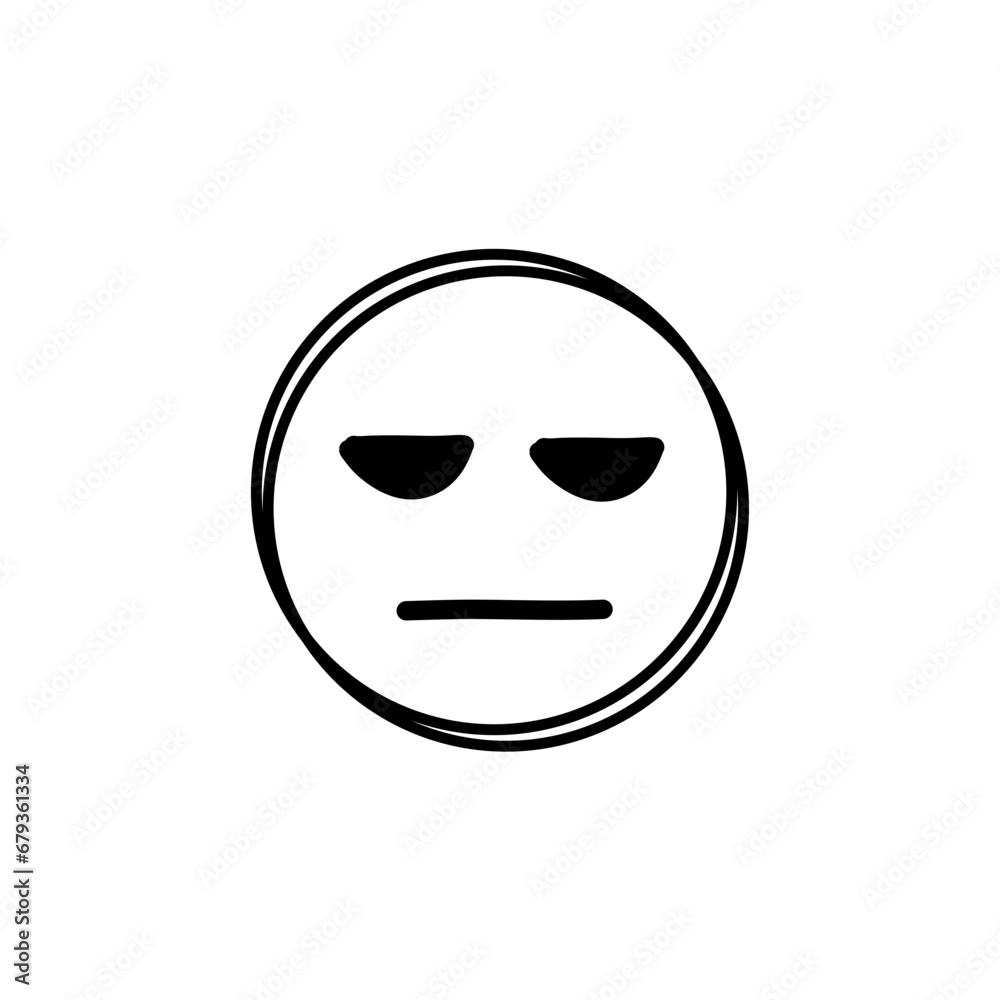 Doodle Emoji face icon. Hand drawn sketch style. Doodle Emoji face icon. Hand drawn sketch style.