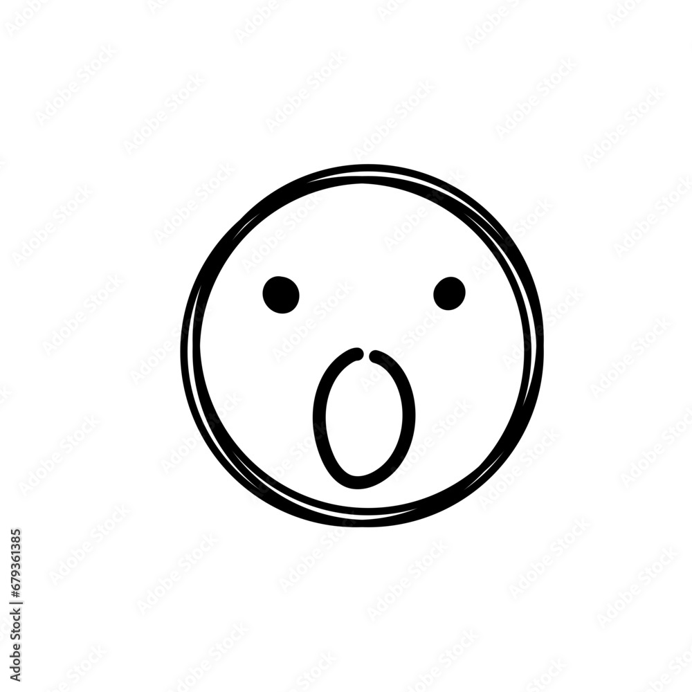 Doodle Emoji face icon. Hand drawn sketch style. Doodle Emoji face icon. Hand drawn sketch style.