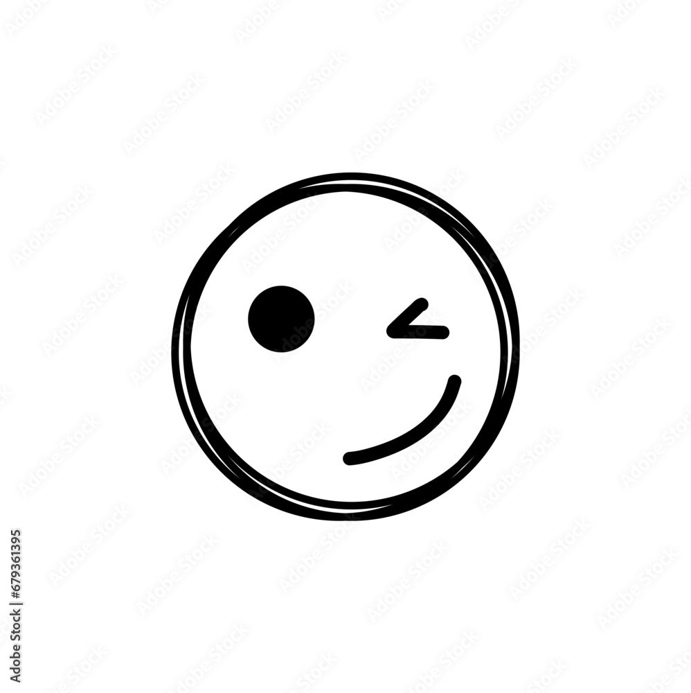 Doodle Emoji face icon. Hand drawn sketch style. Doodle Emoji face icon. Hand drawn sketch style.