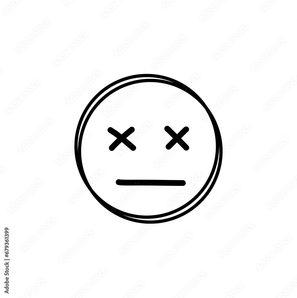 Doodle Emoji face icon. Hand drawn sketch style. Doodle Emoji face icon. Hand drawn sketch style.