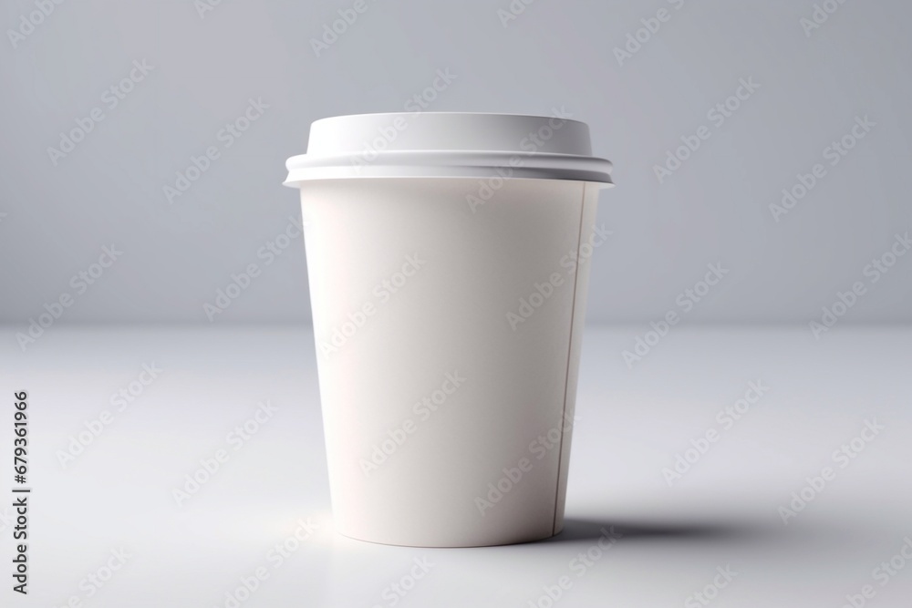 Paper coffee cup isolated on white background. Generative AI. Paper coffee cup isolated on white background. Generative AI.