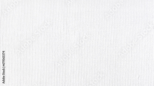 White cotton towel material background. Checkered fabric texture pattern top view. photo