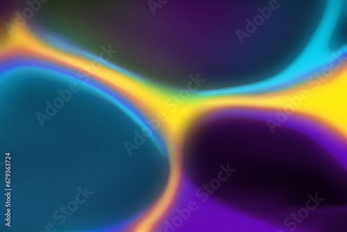 Colorful abstract waves retro purple yellow blue cyan grainy gradient background noise texture effect Curves poster design