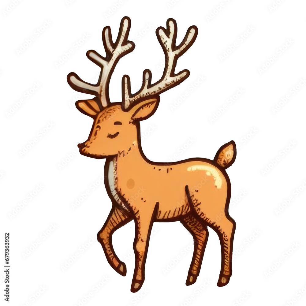 Fototapeta premium reindeer with a red nose