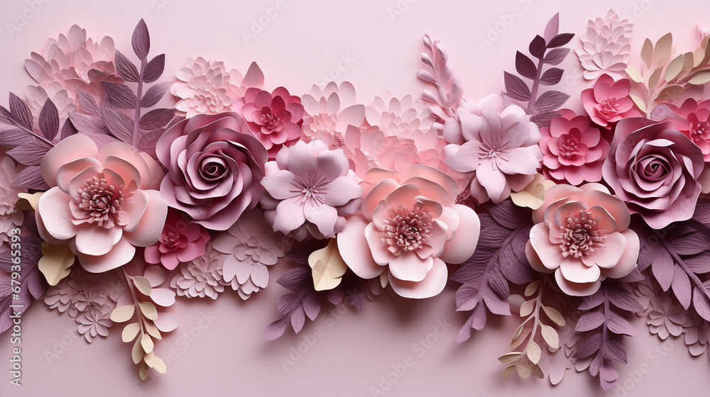 Vintage flowers. Peonies, tulips, lily, hydrangea on pink. Floral background. Baroque style floristic illustration.