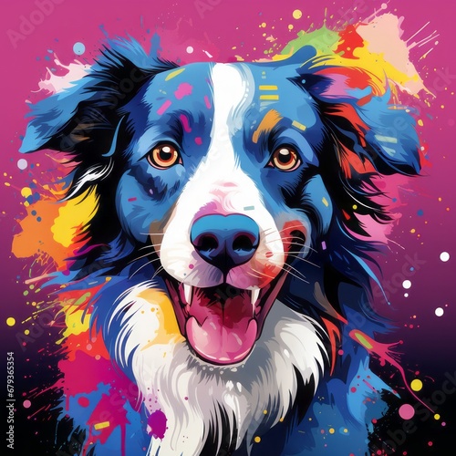 A dog colorful splash art Vector art
