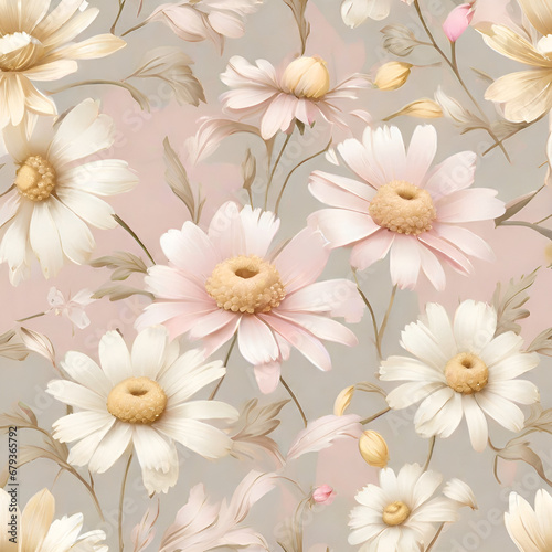 Shabby Chic Floral Design, generative ai