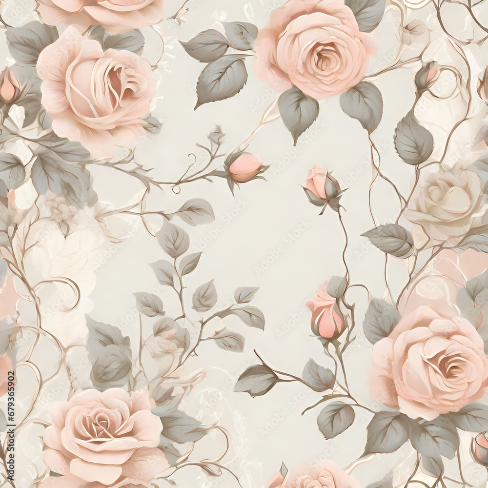 Shabby Chic Floral Design, generative ai Shabby Chic Floral Design, generative ai