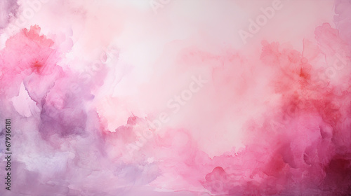 Abstract pink watercolor art background for cards, flyer, poster, banner and cover design. Hand drawn flower illustration for Valentines Day.