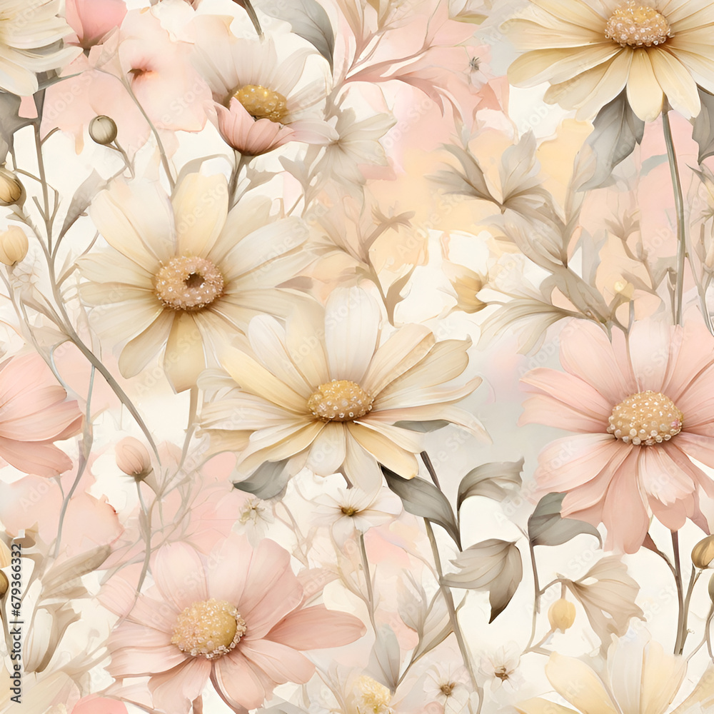 Shabby Chic Floral Design, generative ai Shabby Chic Floral Design, generative ai