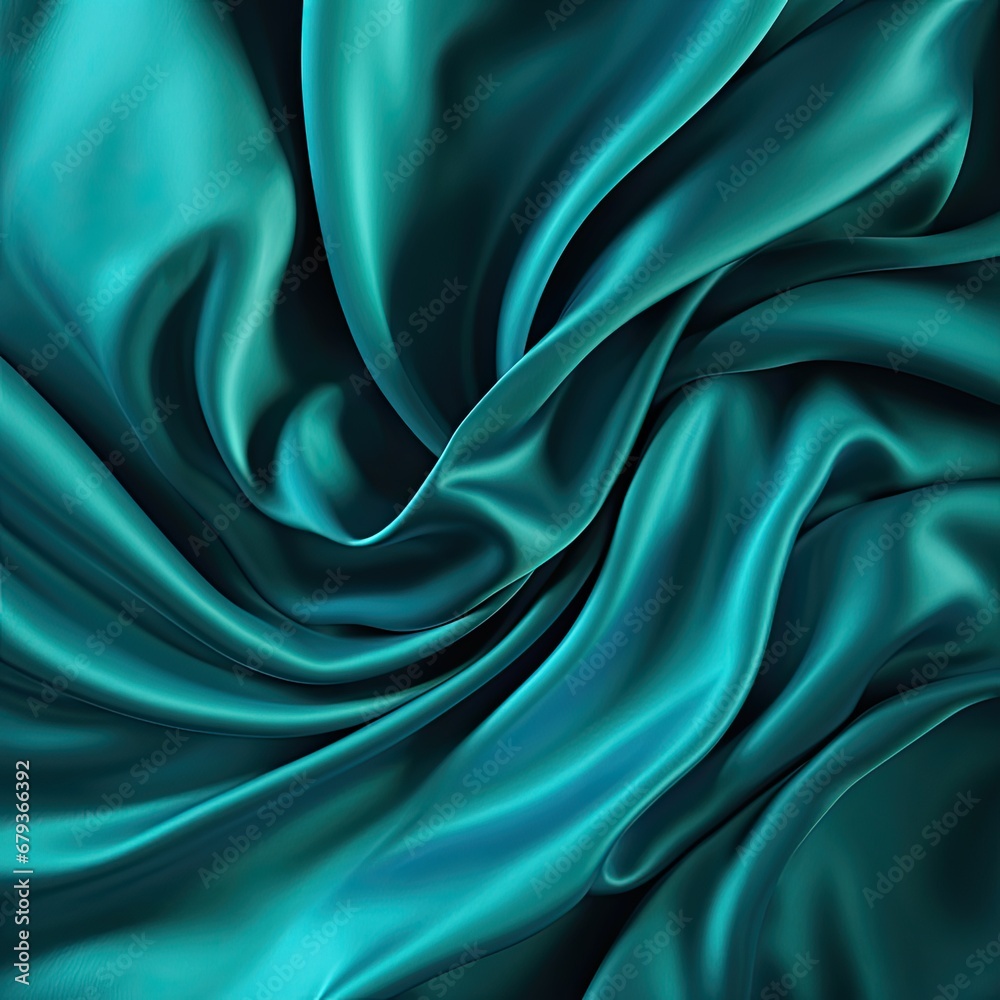 Obraz premium Teal silk background seamless pattern and texture