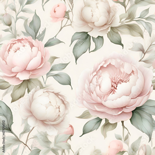 Shabby Chic Floral Design, generative ai