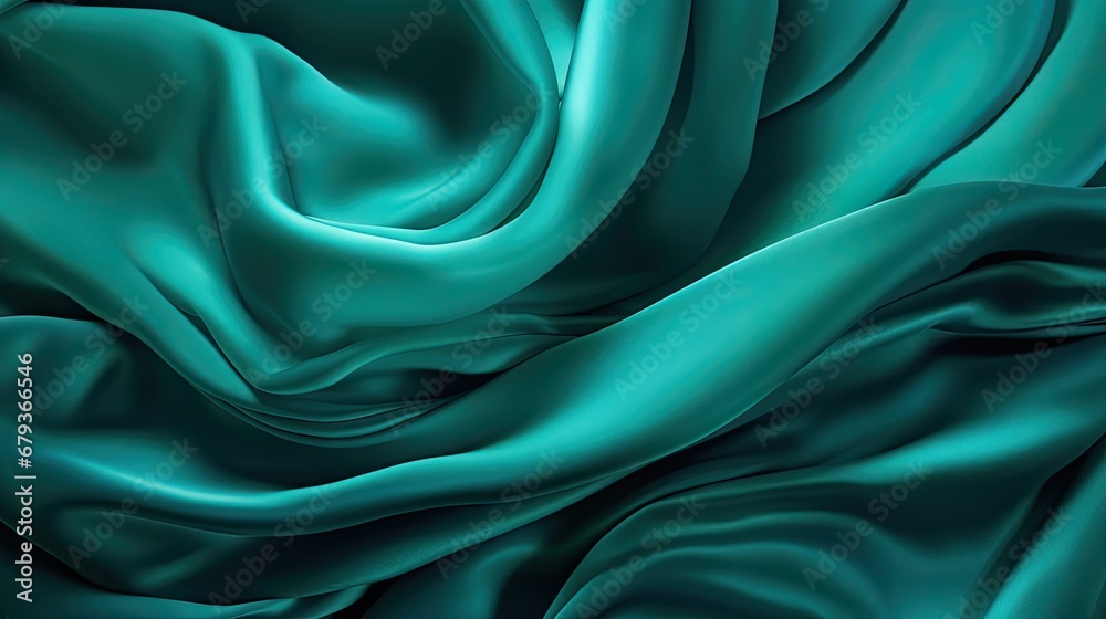Obraz premium Teal silk background seamless pattern and texture