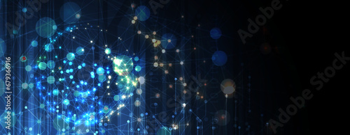 abstract futuristic circuit computer internet technology board business dark background