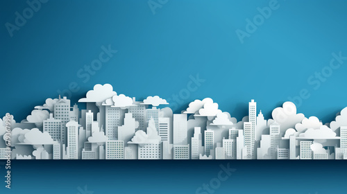 Light gray cityscape background. Monochrome urban landscape with street. Modern architectural panorama in flat style.