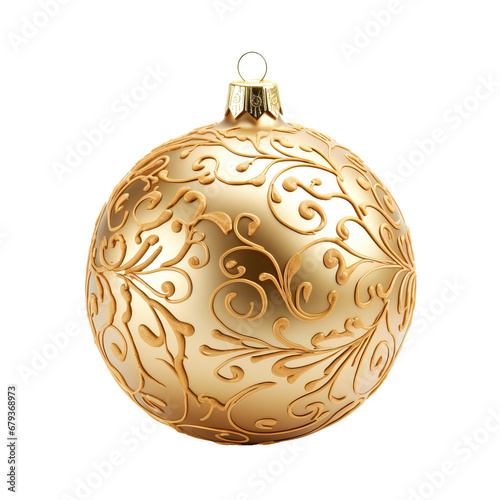 closeup of a golden christmas bauble