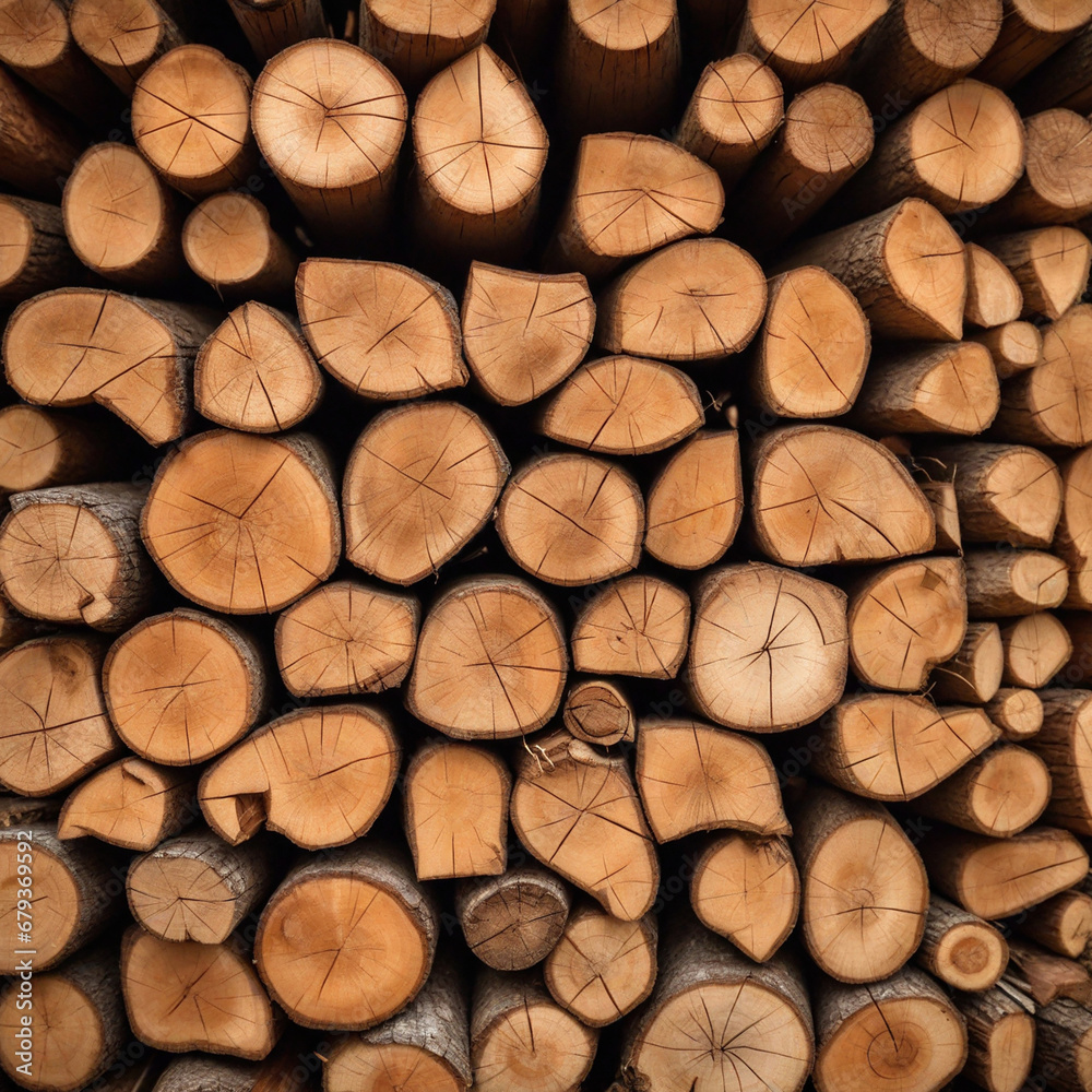 Wall of stacked wood logs as background Wall of stacked wood logs as background