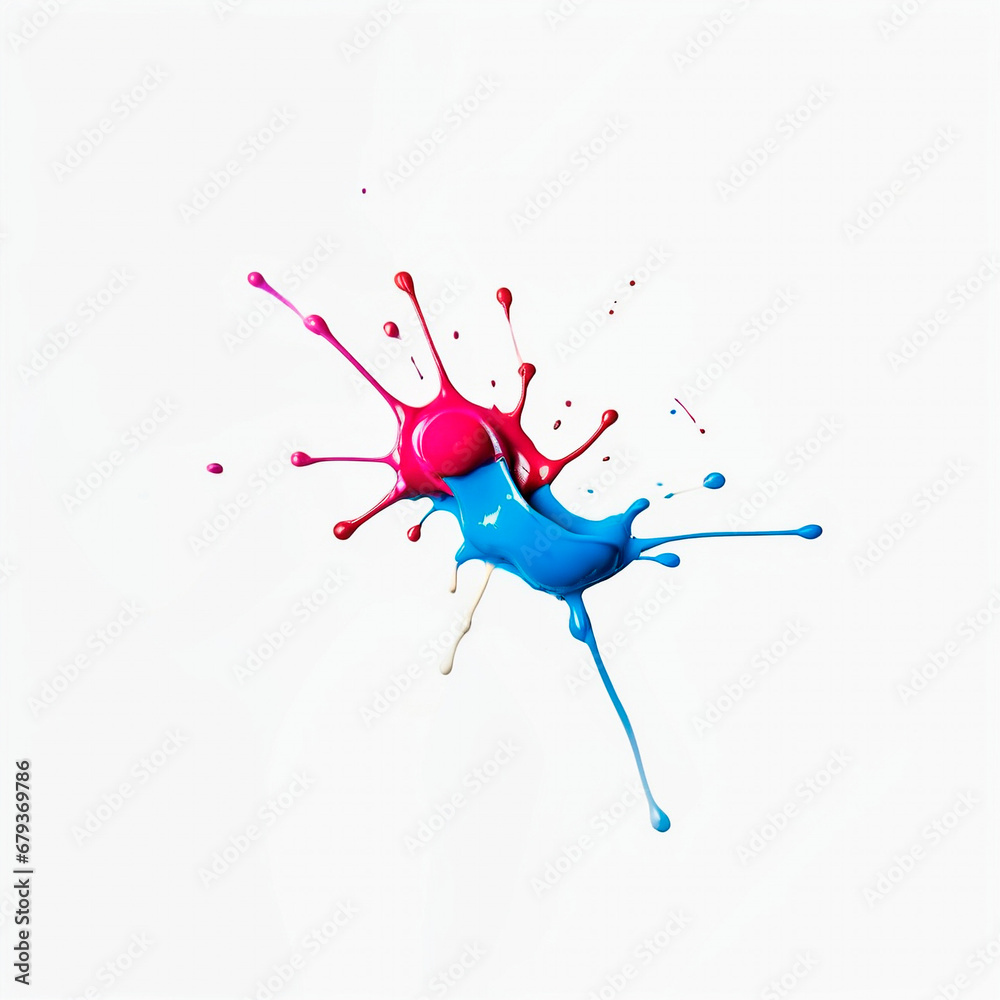 Obraz premium plain color splatter of paint with white background. top view