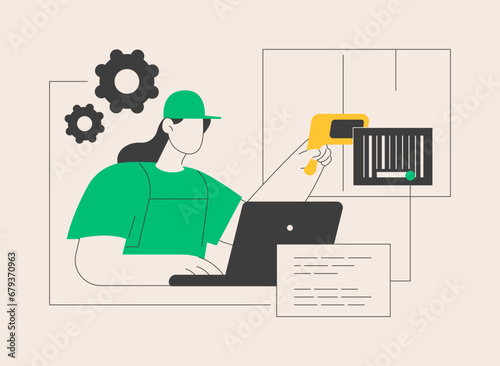 Barcode scanning abstract concept vector illustration.