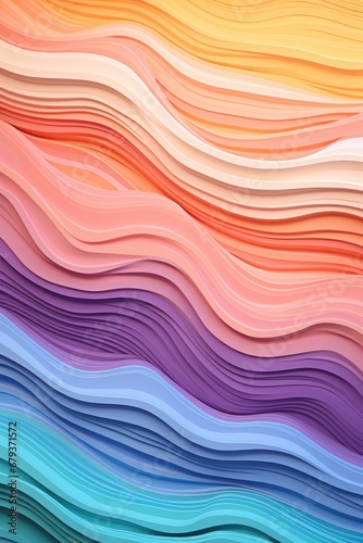 Colorfully pastel wavy 3D backgrounds