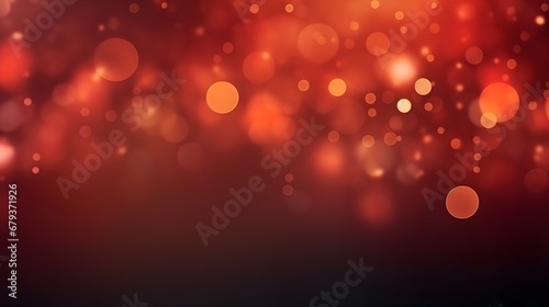 Fiery Radiance: Red Orange Glowing Sphere on Grainy Gradient Background - Abstract Banner Design with Bokeh