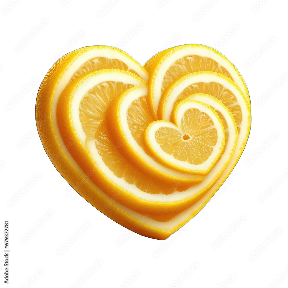 Yellow Yearnings: Lemon Slices in Heart Forms, GENERATIVE AI Yellow Yearnings: Lemon Slices in Heart Forms, GENERATIVE AI